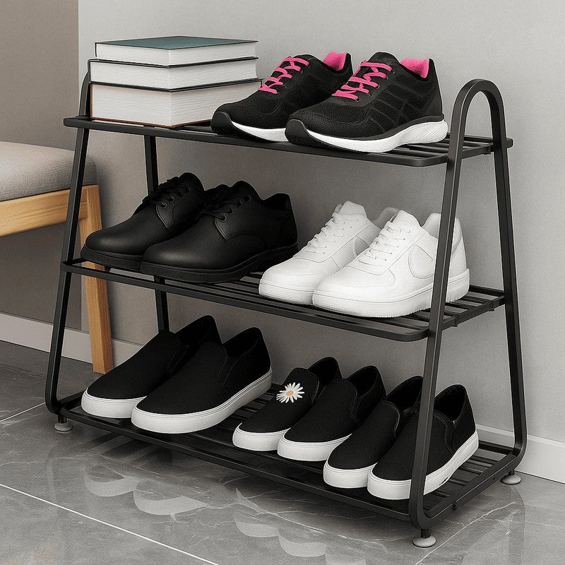 Shoehive 3-tier Metal Shoe Rack - Black media 3