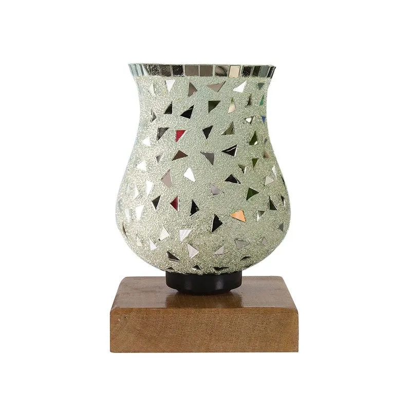 Lumora Mosaic Glass Table Lamp With Wooden Base - Multicolor media 5