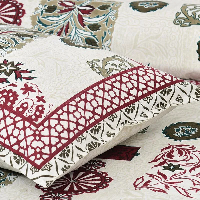 Zarina Floral Floral Cotton Bedsheet (Pink & White) - 160 TC media 4
