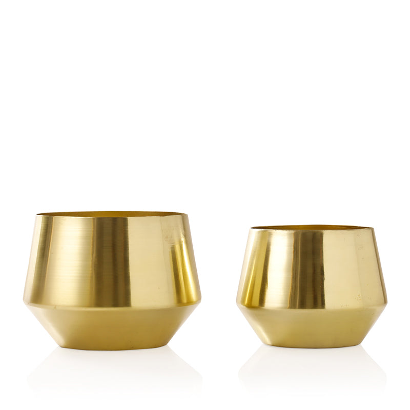 Simone Oak Planter (Gold) - Set Of Two media 4