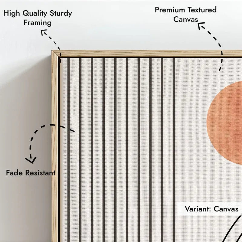 Linear Harmony Canvas Wall Painting With Brown Frame media 7