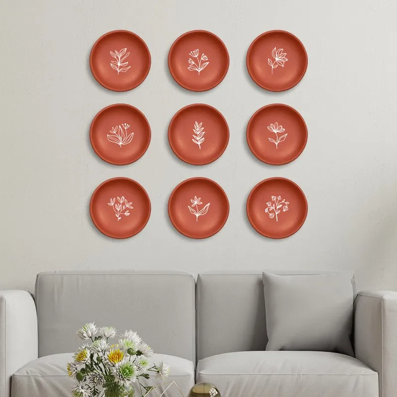 Botanical Terracotta Wall Plate - Set Of Nine media 1