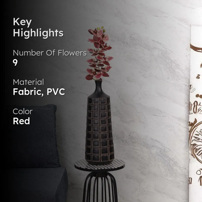 Decorative Artificial Orchids Flowers Stick - Red media 2