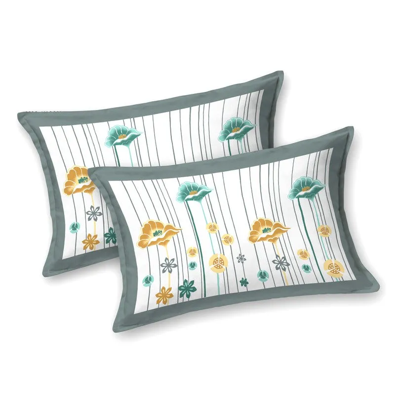 Heritage Calm Cotton Bedsheet (Yellow,Blue,White) - 120 TC media 4