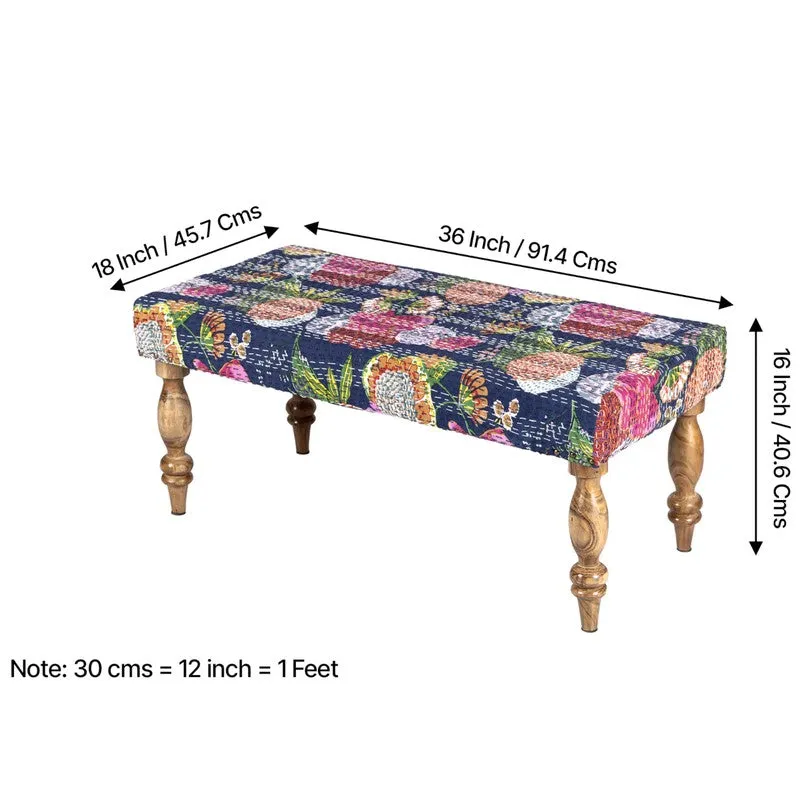 Drexo Sheesham Wooden Bench with Stools (Multicolor) - Three Piece Set media 11