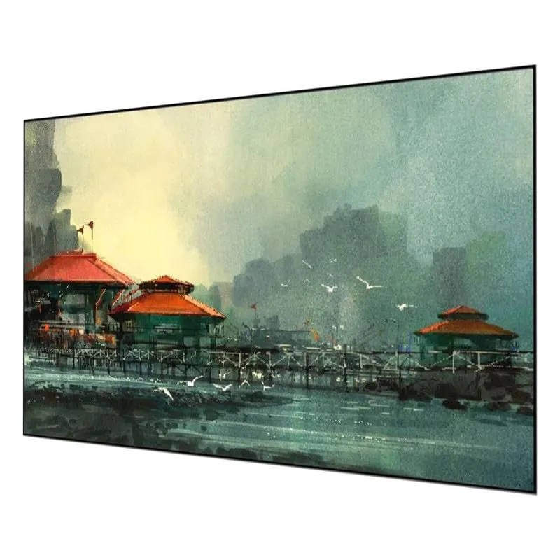 Misty Harbor Retreat Canvas Wall Painting With Frame media 5