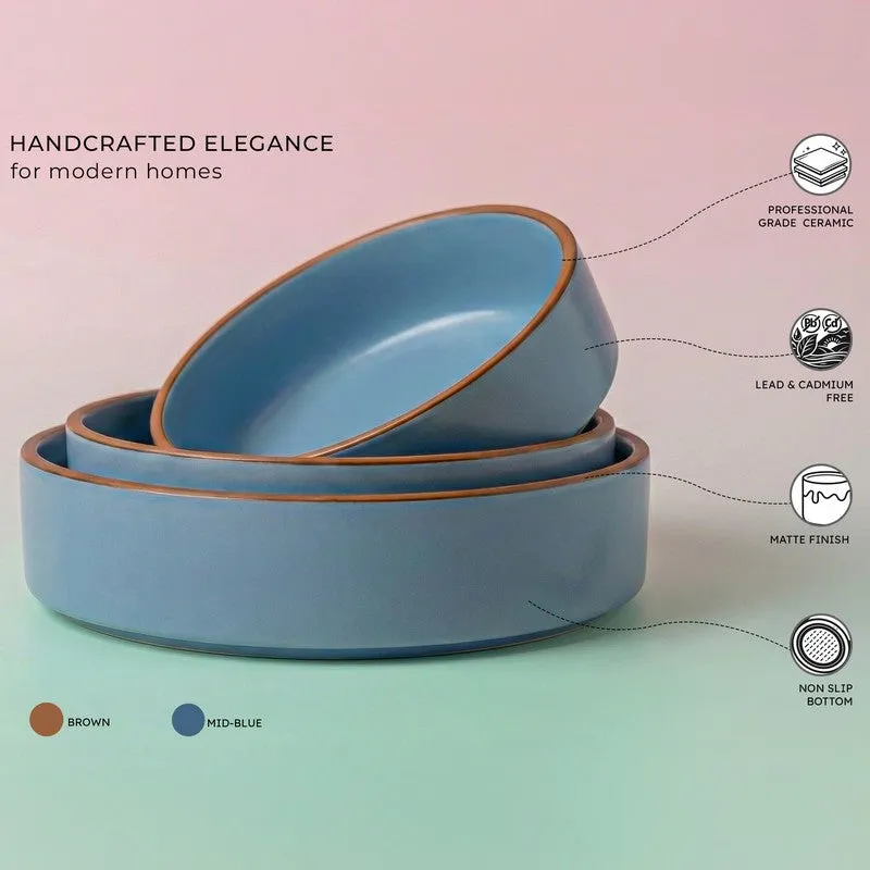 Savro Ceramic Salad Bowl (700 mL,500 mL,350 mL) - Set Of Three media 6