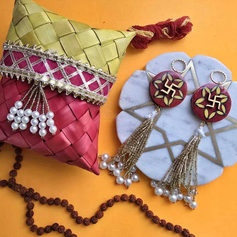 Swastika Handcrafted Latkan - Set Of Two media 5