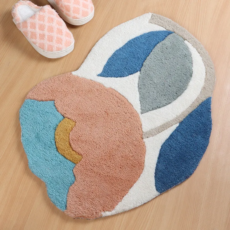 Tulip Twist Poly Cotton Bath Mat- Blue media 4