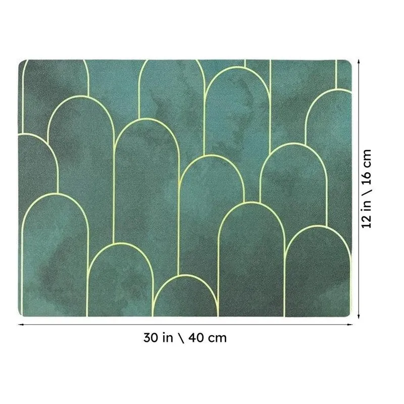 Emerald Green Rectangle Rubber Table Mats - Set Of Two media 6