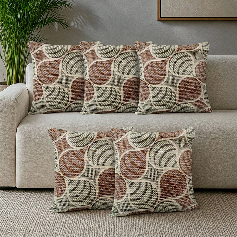 PetalPrism Cushion Cover (Pink) - Set Of Five - 16 x 16 Inches