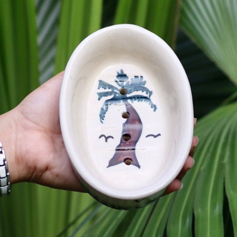 Adelmo Palm Ceramic Soap Dish media 3