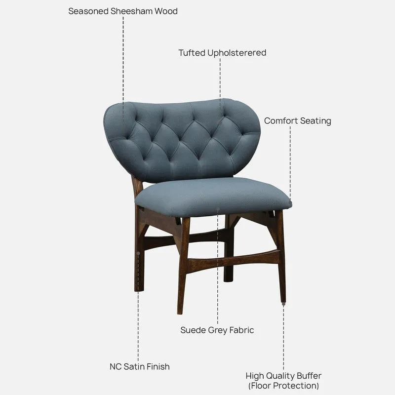 Racknest Rose Wood Accent Chair - Blue media 11
