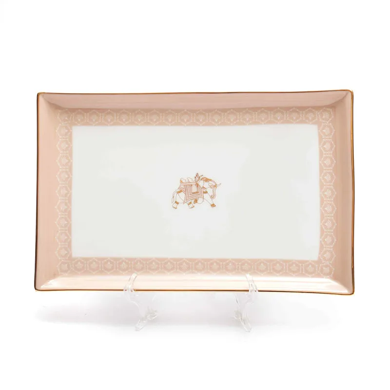 Gilded Legacy Tableware Porcelain Platter - Peach media 2