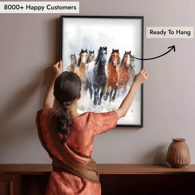 Horse of Freedom Wall Painting With Black Frame media 8