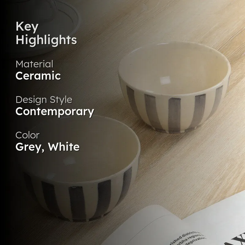ServeScape Snack Bowls (Grey,White,200 mL Each) - Set Of Two media 2