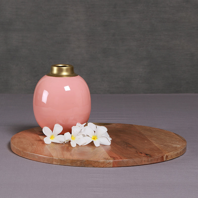 Linea Round Iron Vase - Peach media 3