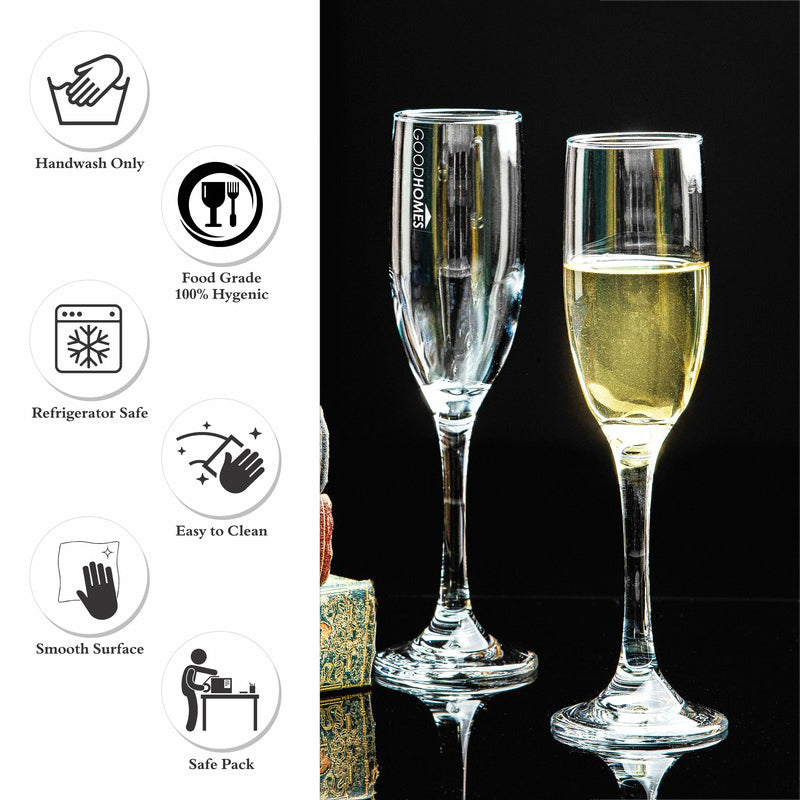 Glass Wine Glasses (180 mL Each) - Set Of Four media 5