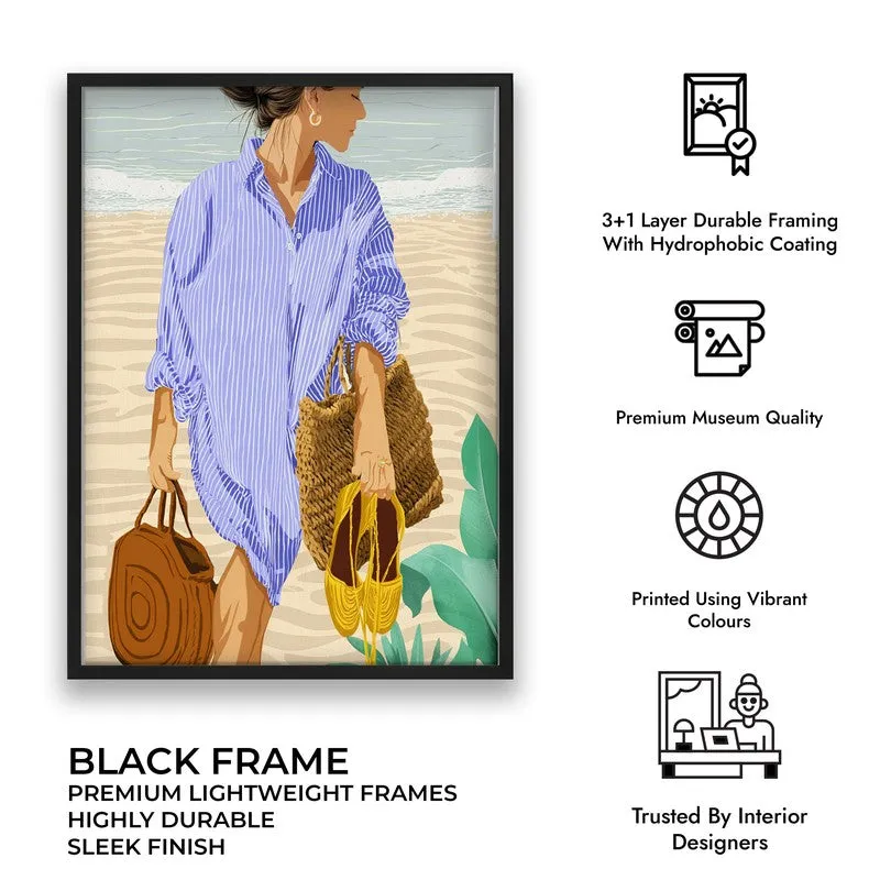 Caleya Travel Illustration Canvas Wall Painting With Black Frame media 7