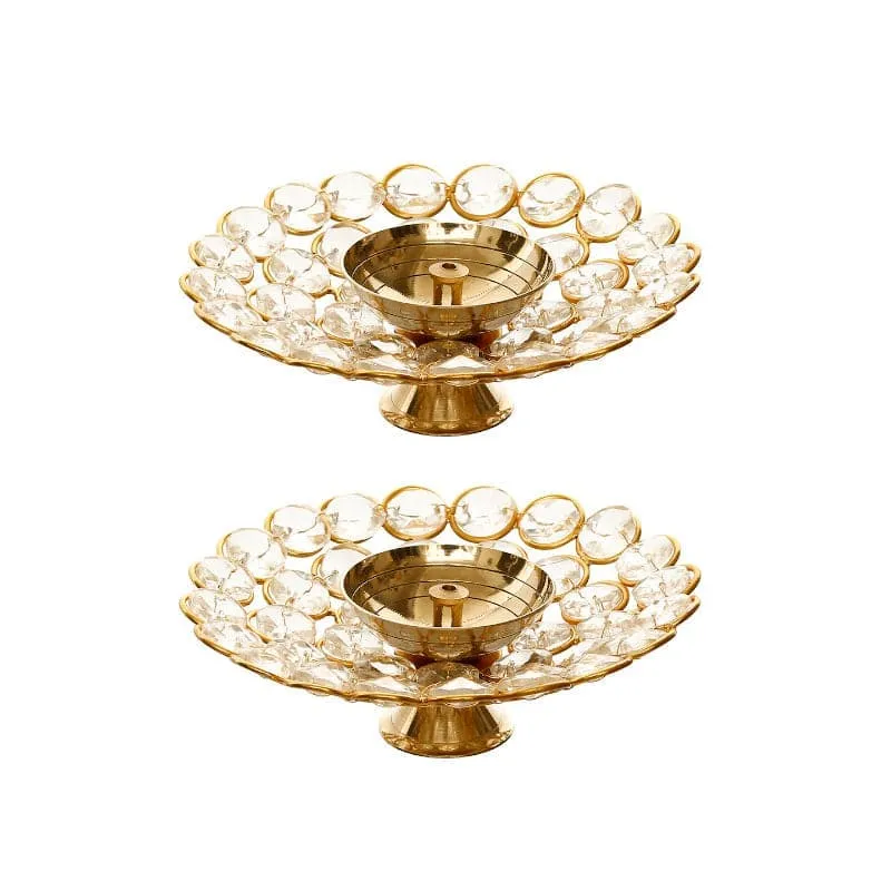 Maghera Crystal Diya - Set Of Two media 3