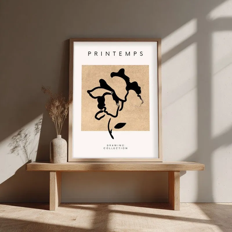 Petaline Canvas Wall Painting With Brown Frame media 4