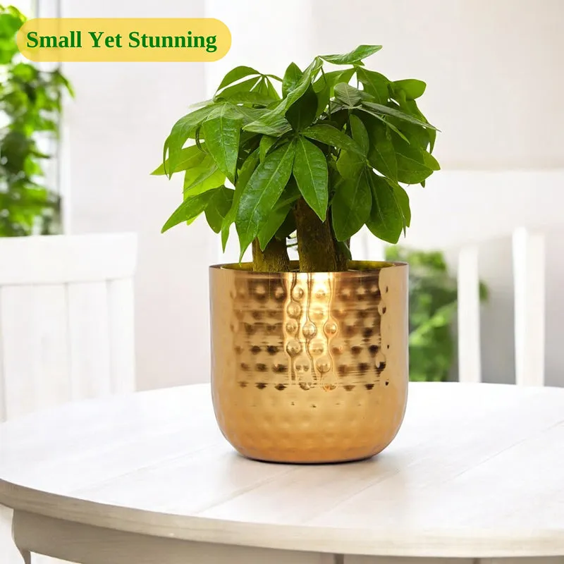 Anvil Bloom Hammered Metal Planter media 4
