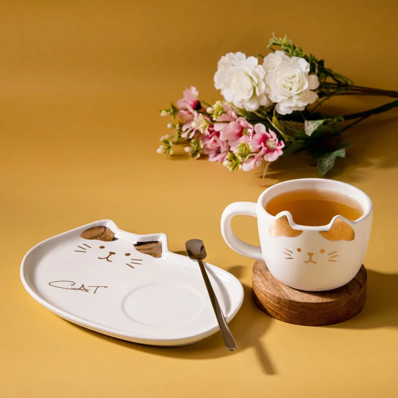 Whisker Tales White Mug & Snack Plate (200 ML) - Three Piece Set media 1