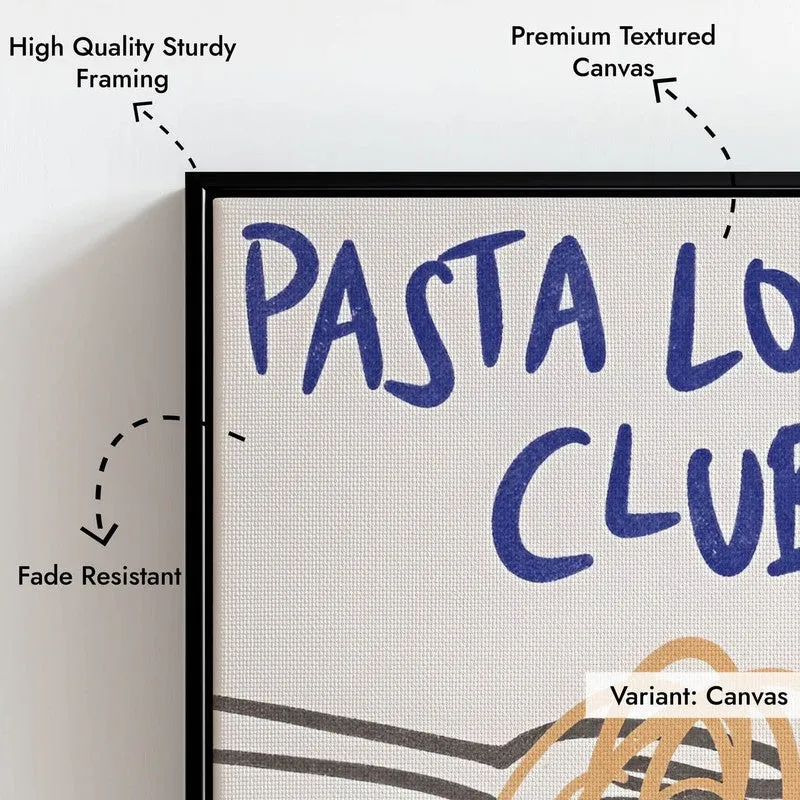 The Pasta Club Archival Canvas Wall Art - Black media 7