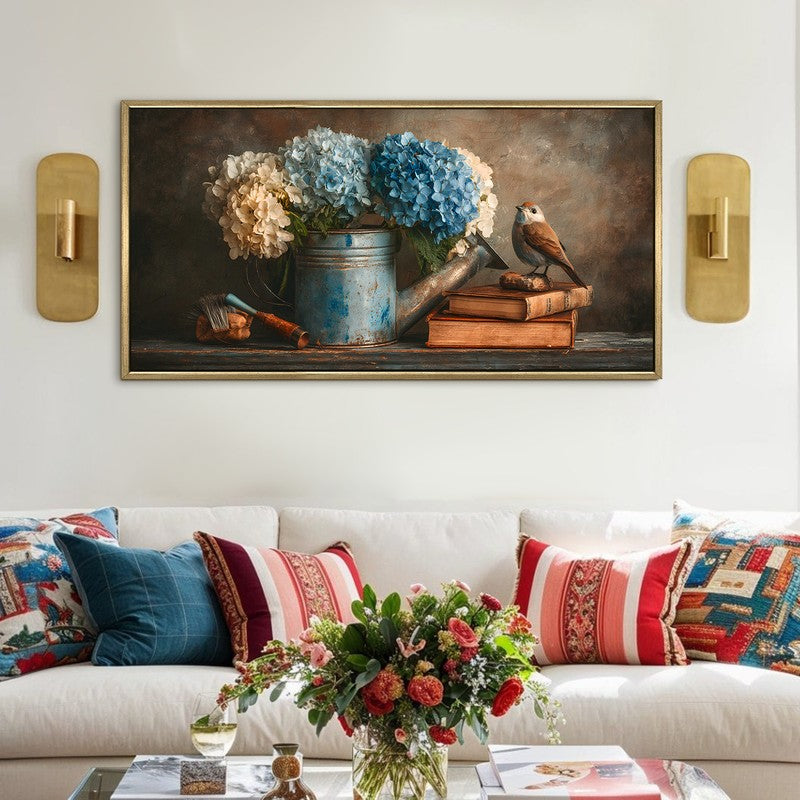Feathered Calm Canvas Wall Painting With Frame