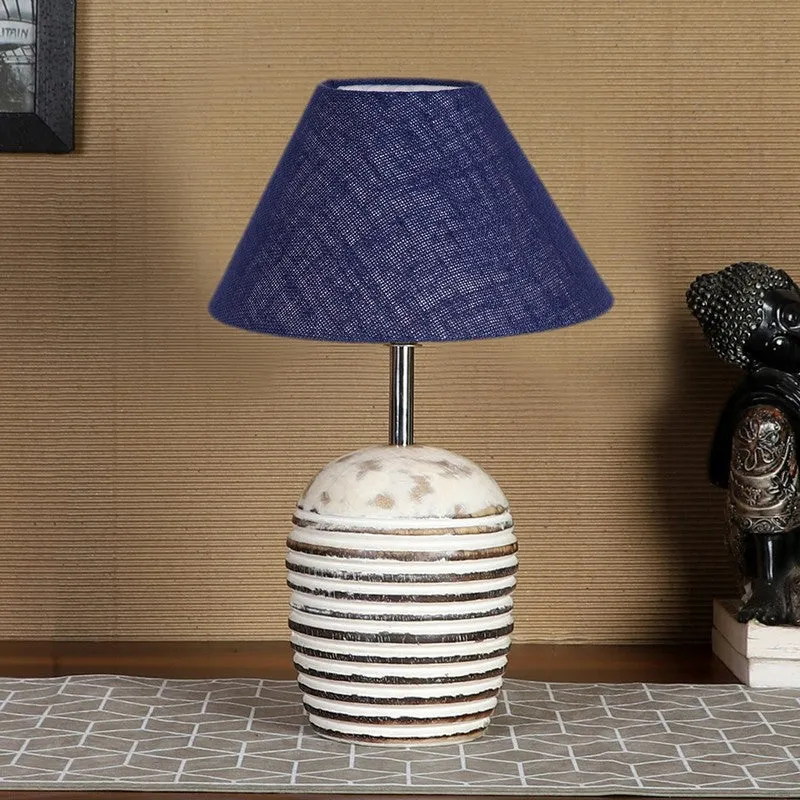 Lumexa Cotton & Wooden Table Lamp - Blue media 4