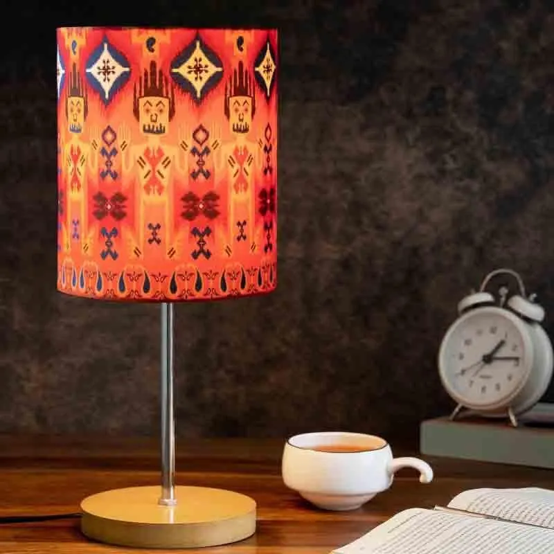 Dazzling Ikkat Fabric Table Lamp - Multicolor media 1