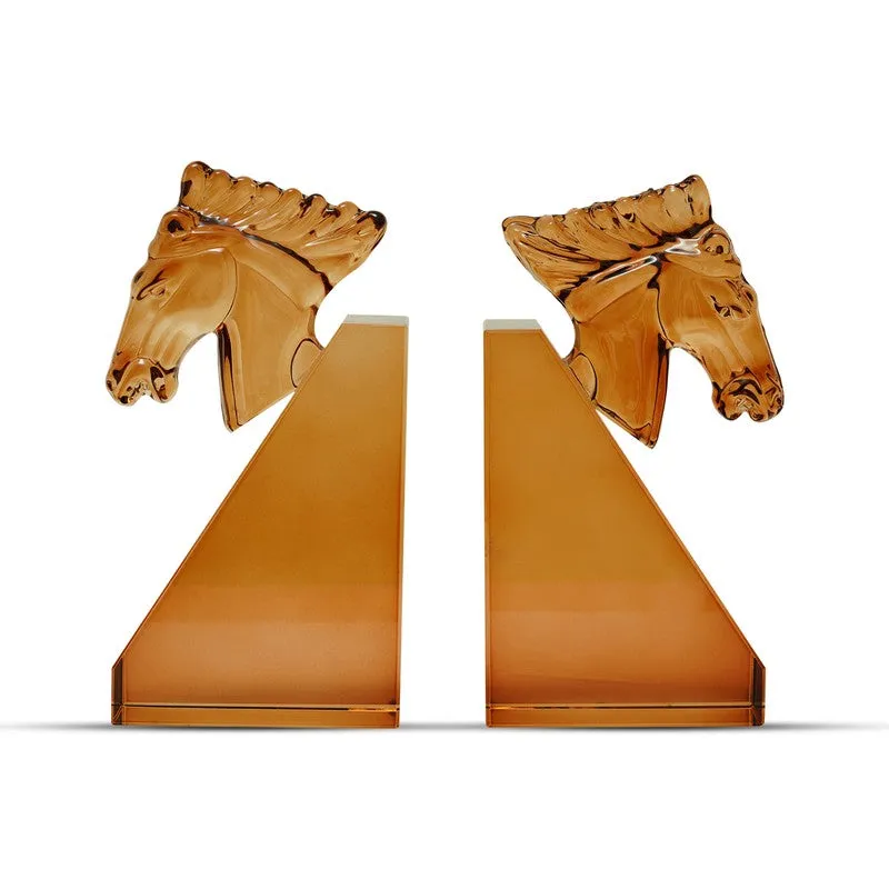 Horse Shaped Crystal Book End - Orange media 3