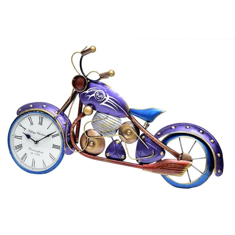 Urban Motorcycle Style Metal Wall Clock media 5