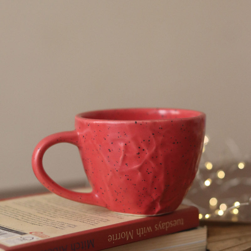 Meva Ceramic Tea Cup (230 mL)/Red) media 3