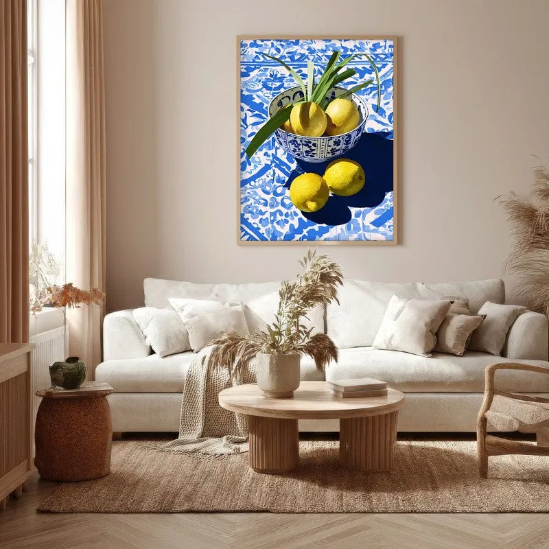 Citrus Bowl Canvas Wall Painting - Brown Frame media 5