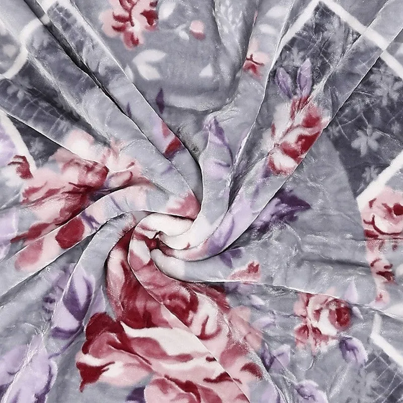 Monte Carlo Petal Dreamscape Blanket (Grey,Pink) - 895 GSM media 6