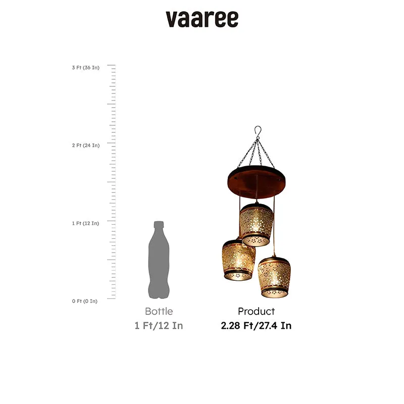 Astral Aura Copper and Wood Ceiling Lamp media 8