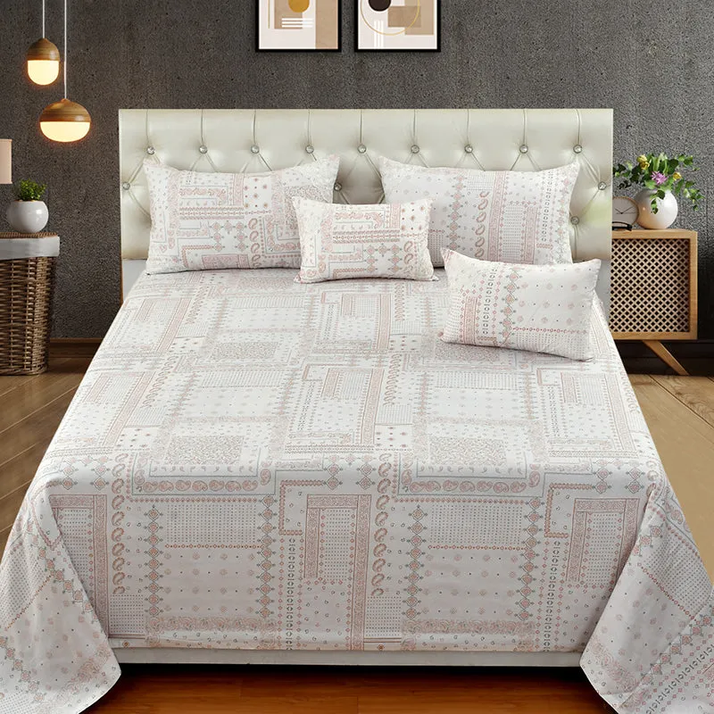 Mathieu Cotton Bedding Set (Pink/210 TC) - Five Piece Set media 1
