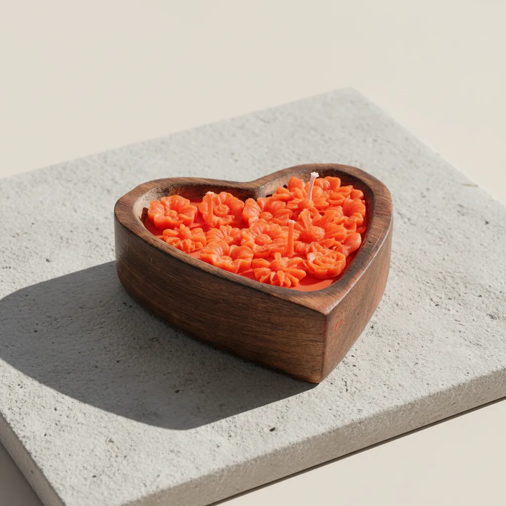 Flower Heart Scented Candle - Rose media 1