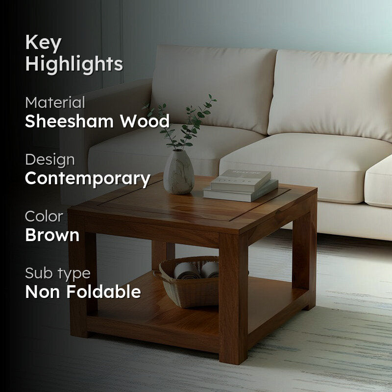 Frixon Sheesham Wooden Center Table - Brown media 2