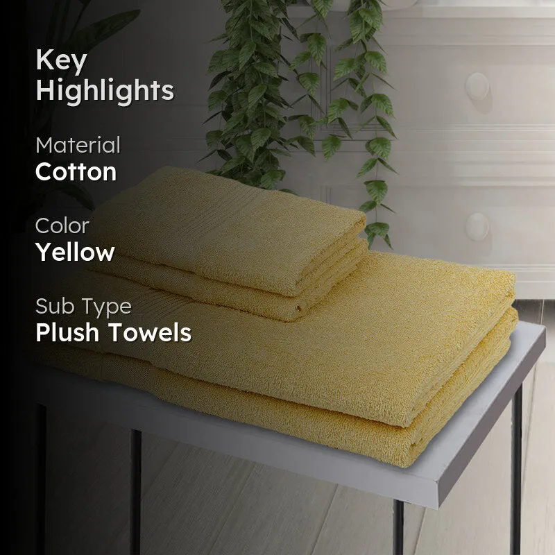 Eva Quick Dry Towel Combo (Yellow) - Four Piece Set media 2