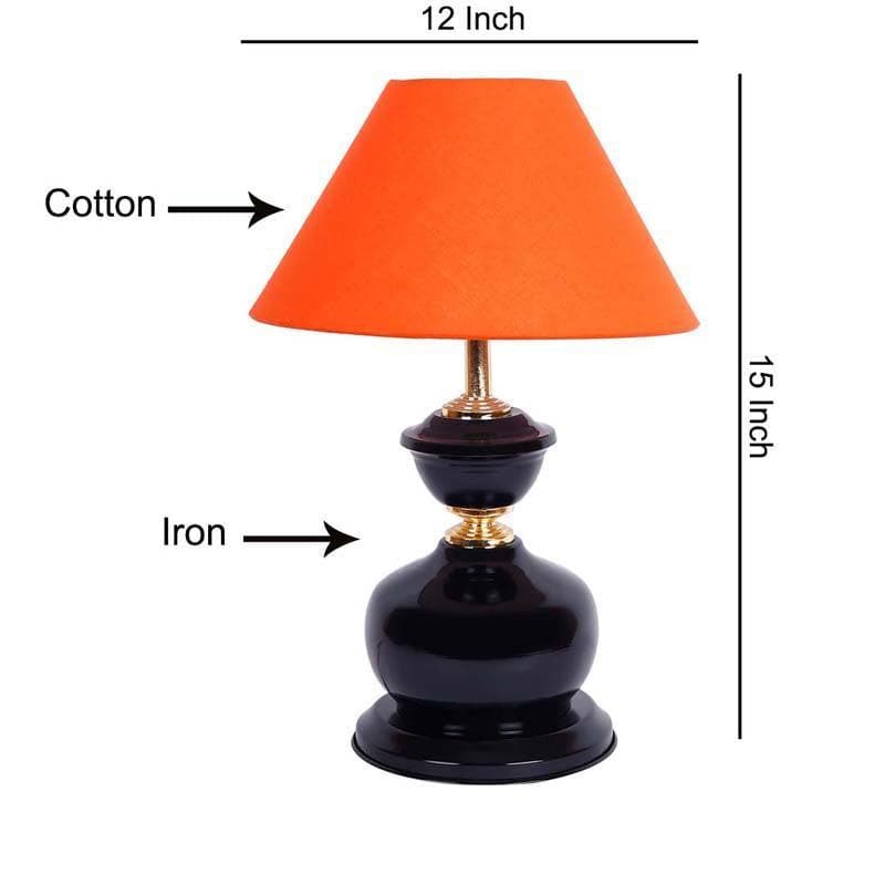 Curves Cotton Table Lamp - Orange,Black media 4