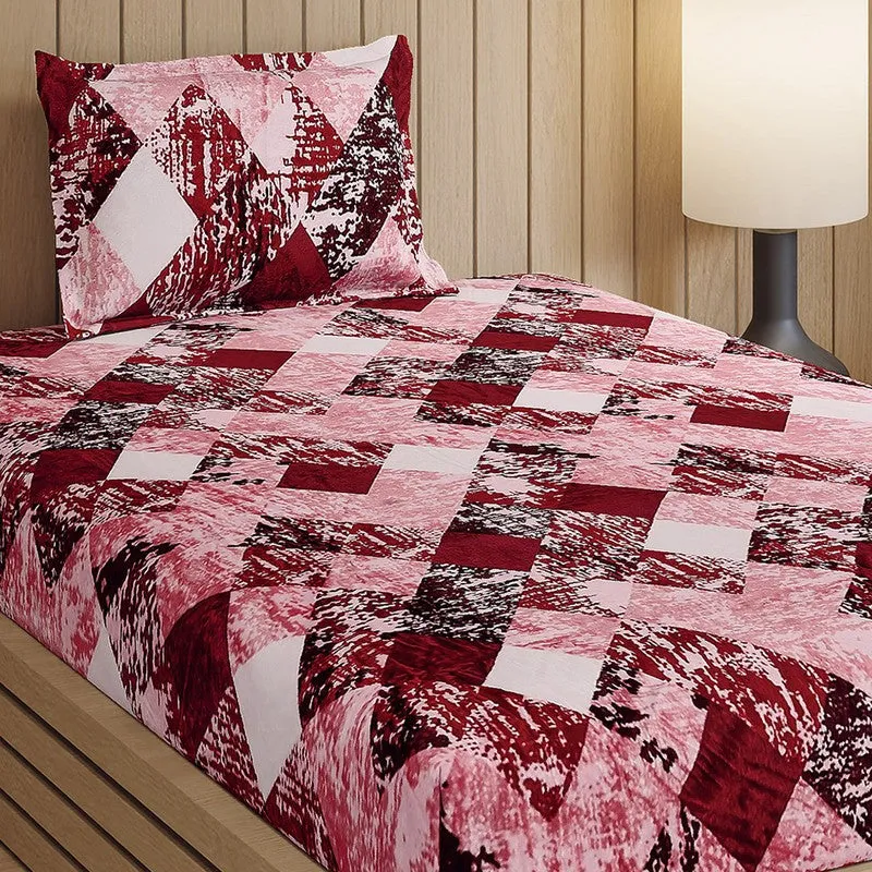 Monte Carlo Urban Diamond Bedsheet (Pink,Red) - 280 GSM media 3