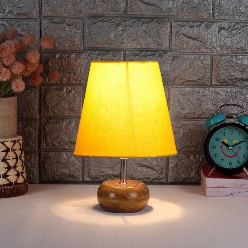 Astrova Fabric Table Lamp - Yellow,Brown media 1