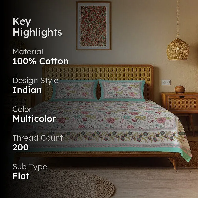 Urban Space Sattva Bloom Cotton Bedsheet - 200 TC media 2