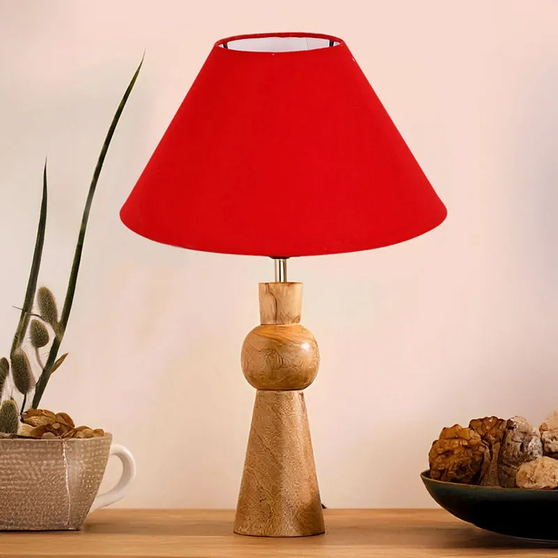 Angler Neo Wooden Table Lamp - Red,Brown media 2