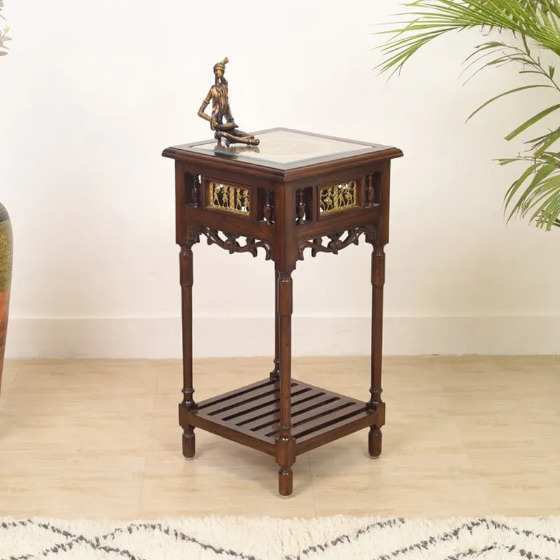 Onyx Teak Wood Side Table media 1