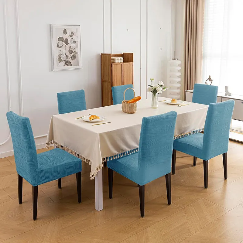 Wrapiq Solid Chair Cover (Light Blue) - Set Of Six media 1
