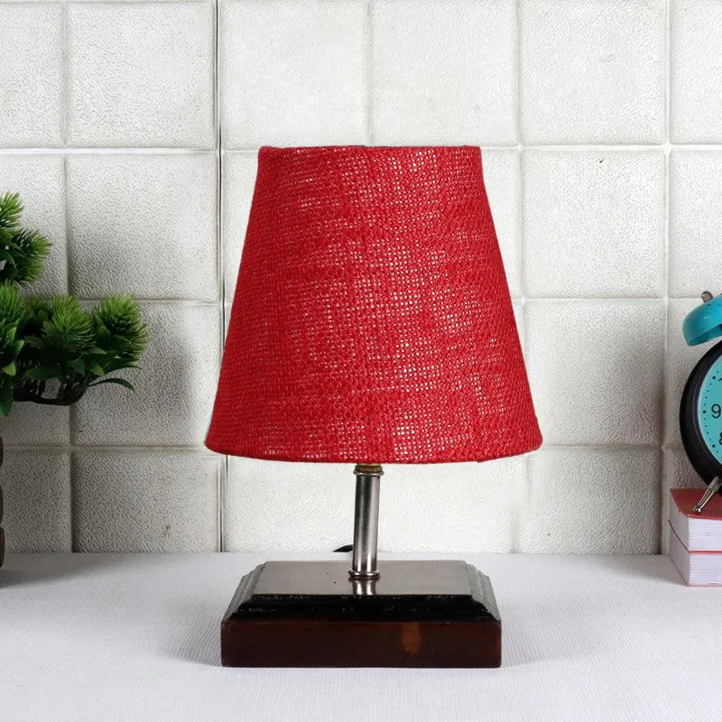 Niksha Jute Table Lamp - Maroon,Brown media 3