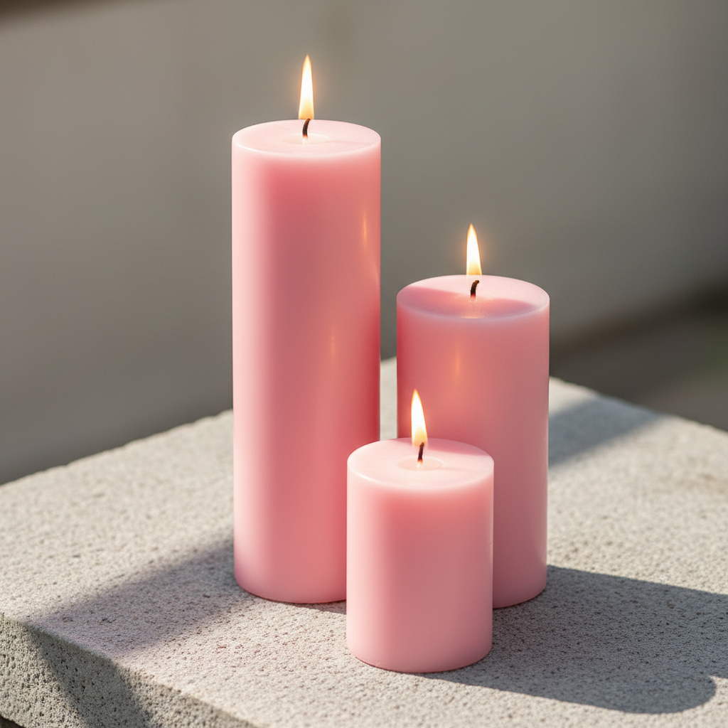 EternaGlow Handcrafted Luxury Candle (Pink) - Set Of Three